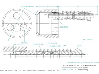 Technische Zeichnung: Kabeldurchführung