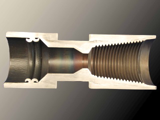 Querschnitt der Reibschweißnaht